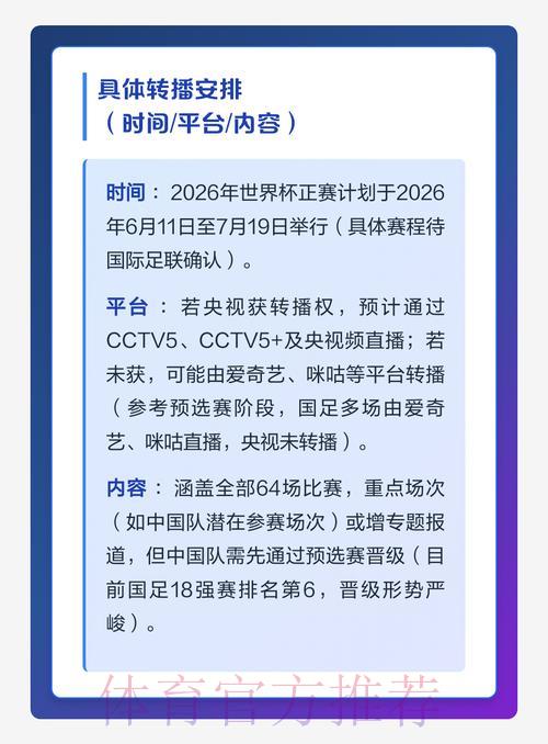 2026年世界杯转播频道全攻略：哪个电视台可以收看直播？